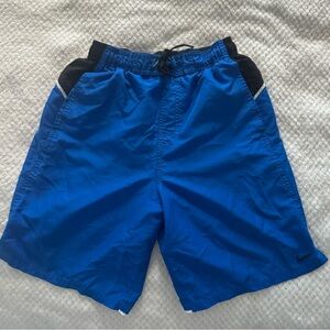 Nike Men's Vibrant Blue and Black Swim Shorts